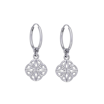 Celtic Knotwork Silver Hoop Earrings TER2055 - Jewelry